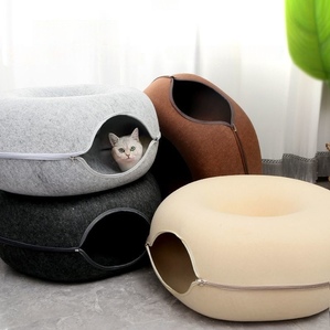 Universal cat tunnel donut removable and washable bed for all seasons