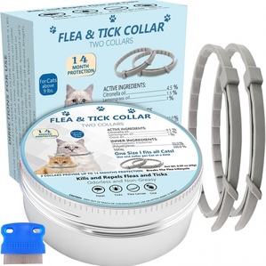 Anti-insect and anti-flea pet collar, adjustable 2-pack for cats and dogs