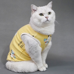 New summer anti-shedding cute kitten pure cotton vest