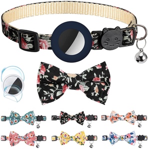 AirTag printed bow pet collar for kittens and puppies