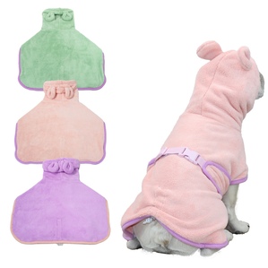 Coral fleece pet bathrobe Hooded bathrobe supplies
