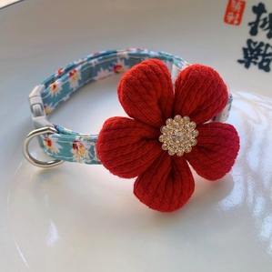 Flower rhinestone princess collar