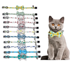 Cat face safety buckle cat collar, bell bow tie two-in-one