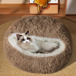 Semi-enclosed shell bed four-season kitten warm bed
