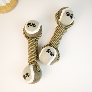 Cotton rope tennis dumbbell ball Large dog teething and cleaning tools