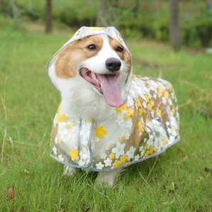 TPU floral dog cloak raincoat