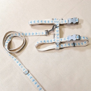 Peach heart pure cotton H-type chest and back traction Anti-lost set for cats and dogs