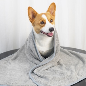 Large quick-drying pet bath towel Dog and cat cleaning and grooming
