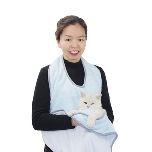 Coral fleece waterproof pet apron Cat and dog bathing work clothes
