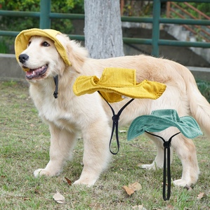 Corduroy dog ​​sun protection fisherman hat Cute summer photo outfit