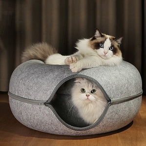 Folding scratch-resistant cat tunnel toy mat