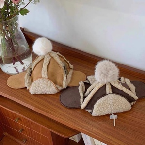 Autumn and winter lamb wool pet hats, plush and warm cats, dogs and Bichon Frise