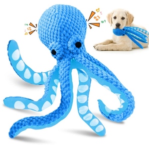 Plush sounding octopus dog interactive toy, bite-resistant and boring