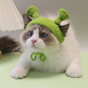 Piyou same knitted pet hats, cat and dog funny photo headdresses