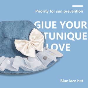 Lace pet sun hat, dog and cat outdoor sun protection fisherman hat