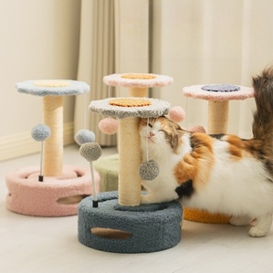 Small sisal cat scratching post kitten clawing device integrated climbing frame