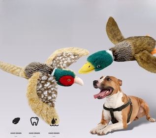 Simulation of pheasant and wild duck sounding Dog teething interactive toys
