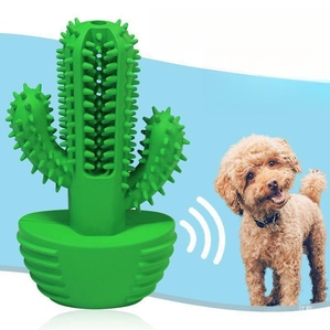 Rubber sounding cactus medium and large dog chewing and tooth cleaning toy