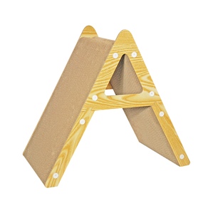 Folding wooden cat scratching rack, multi-faceted grab-and-split design