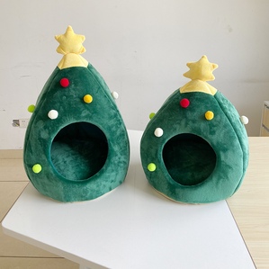 Autumn and winter washable Christmas cat and dog tent bed