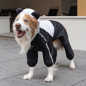 Panda/frog big dog pet four-legged outdoor waterproof raincoats