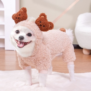 New winter four-legged small dog clothes