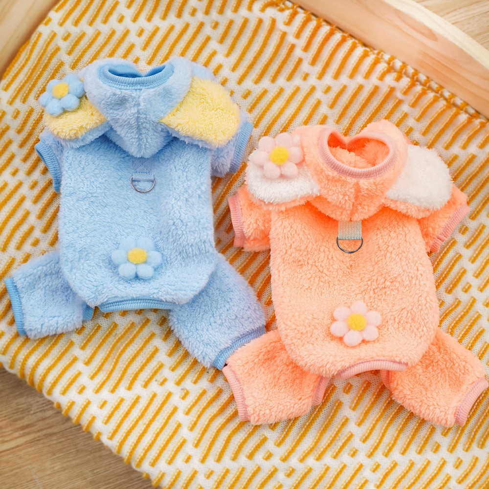 Winter pet plush and thickened dog clothes