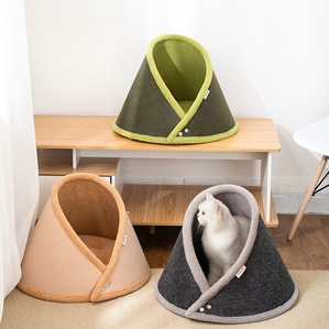 Four-season breathable and washable felt cat tent