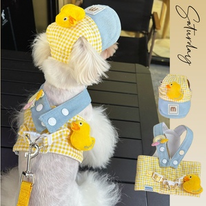 Gold hardware buckle chest harness traction suit Dog vest anti-breakaway
